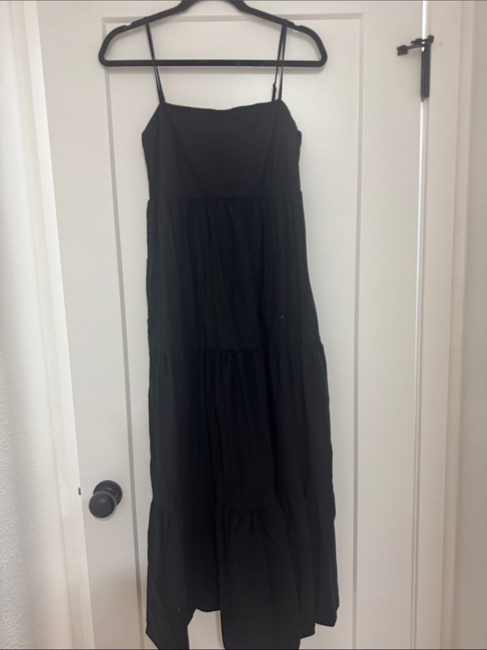 Classic Black Spaghetti-Strap Maxi Dress